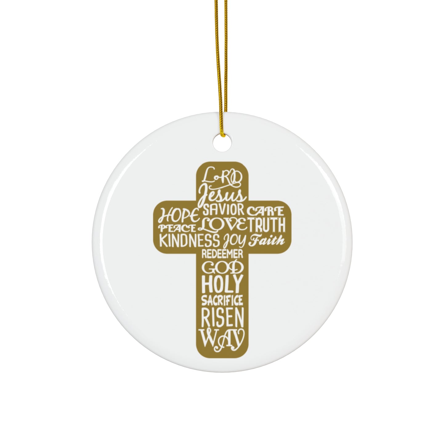 Cross Lord Jesus Ceramic Disc Ornament     Item #9629643