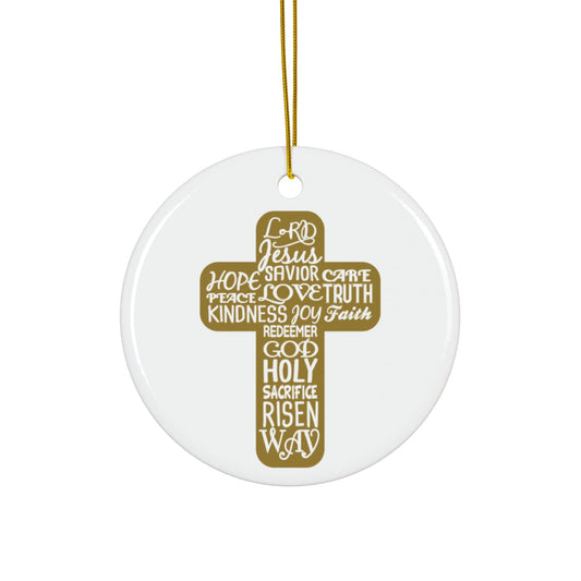 Cross Lord Jesus Ceramic Disc Ornament     Item #9629643