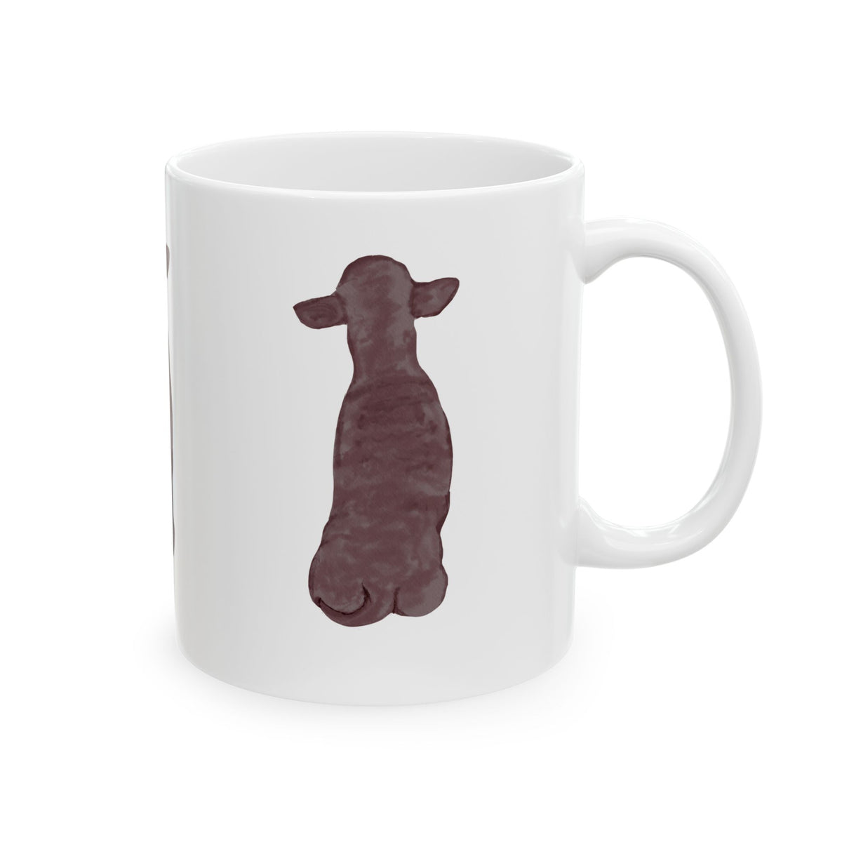 Dog Silhouette Mug – Back View Ceramic Coffee Cup 11oz    Item #1638