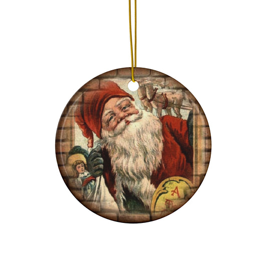 Santa Ceramic Disc Ornament       Item #861941