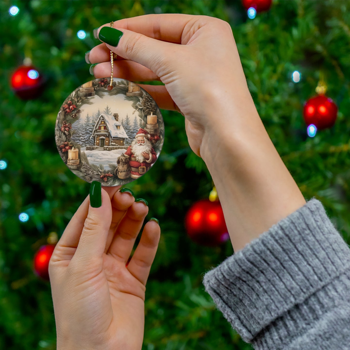 Ceramic Ornament - Santa     Item #4214205