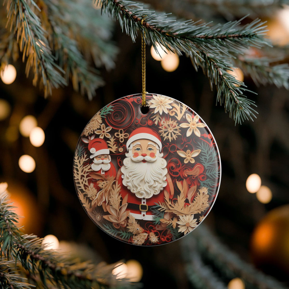 Santa Claus Christmas Ceramic Ornament   Item #18917