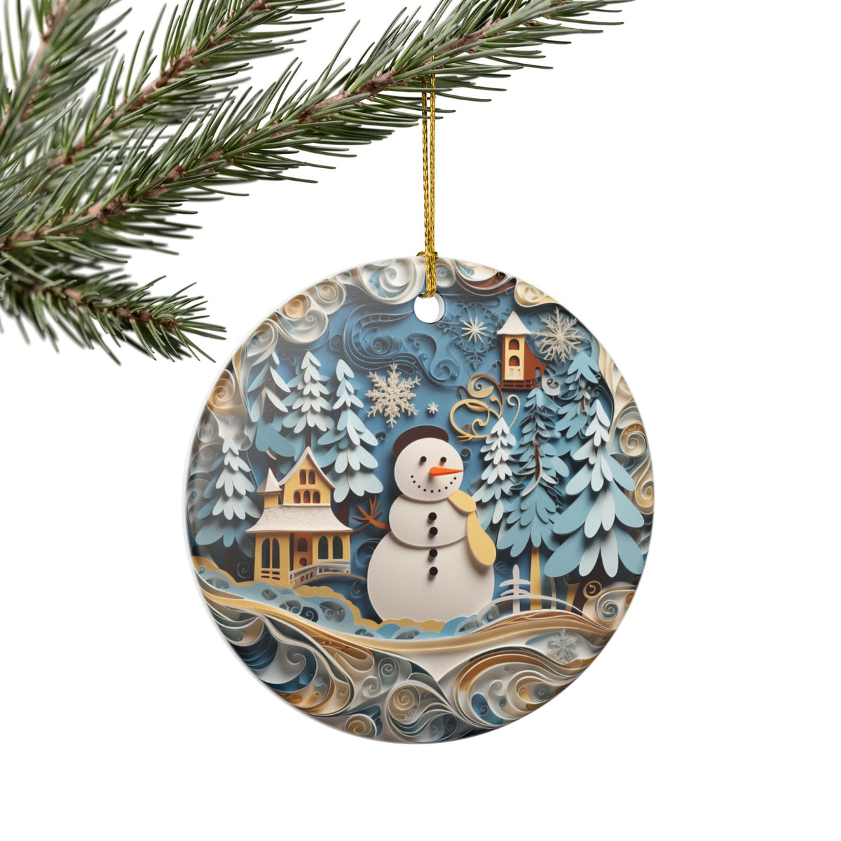 Snowman Winter Wonderland Ceramic Ornament    Item #786688