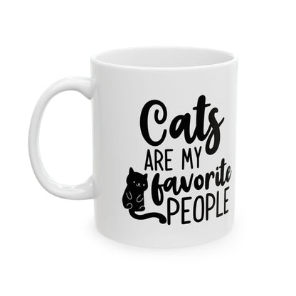 Cat Lovers Mug — “Cats Are My Favorite People” Ceramic Coffee Cup 11oz   Item #255047