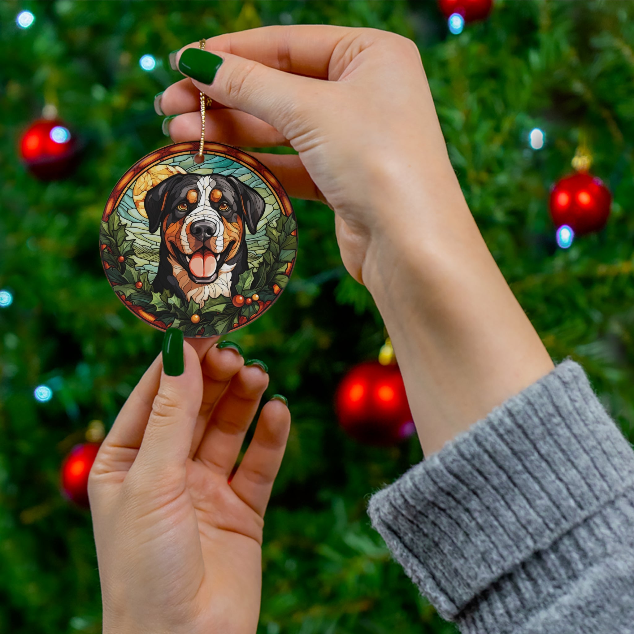 Greater Swiss Mountain Dog Ceramic Disc Ornament                  Item #3896949