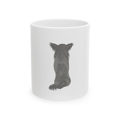 Black Dog Back-View Ceramic Mug — Cute Pet Lover Coffee Cup 11oz    Item #105059