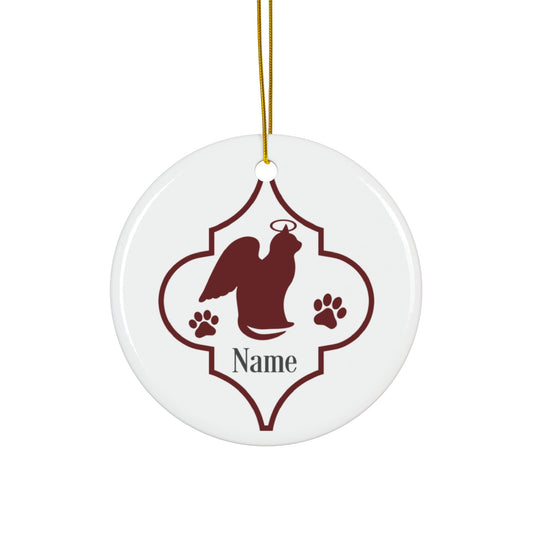 Angel Cat - Personalized Ceramic Disc Ornament      Item #7532335