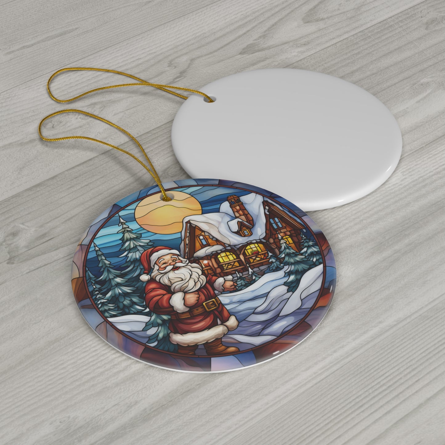 Santa Ceramic Disc Ornament        Item #5751726