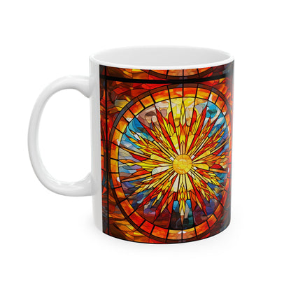 Stained Glass Sunburst Ceramic Mug 11oz   Item #110451