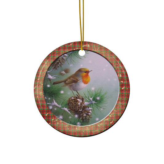 Christmas Birds Ceramic Disc Ornament     Item #439099