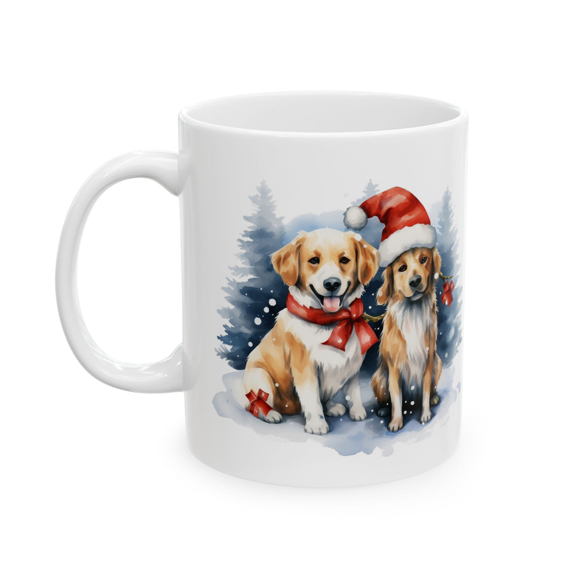 Christmas Dogs With Santa Hat Ceramic Mug 11oz  Item #661943