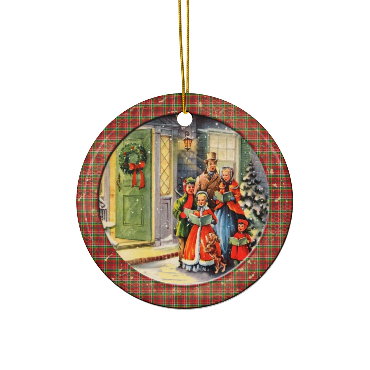 Christmas Carolers Ceramic Disc Ornament     Item #2534038