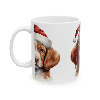 Christmas Puppy Ceramic Mug – Cute Dog in Santa Hat 11oz  Item #195242