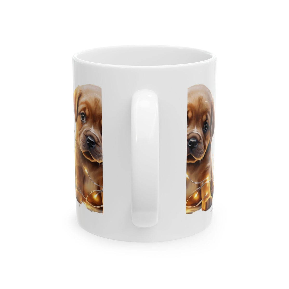 Cute Puppy Ceramic Mug — Adorable Brown Puppy Coffee Cup, Gift for Dog Lovers  11oz   Item #952094