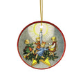Christmas Scene With Kids Ceramic Disc Ornament          Item #2501695