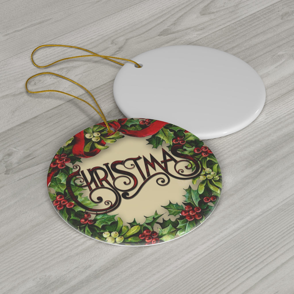 Christmas Scene Ceramic Disc Ornament        Item #9758389