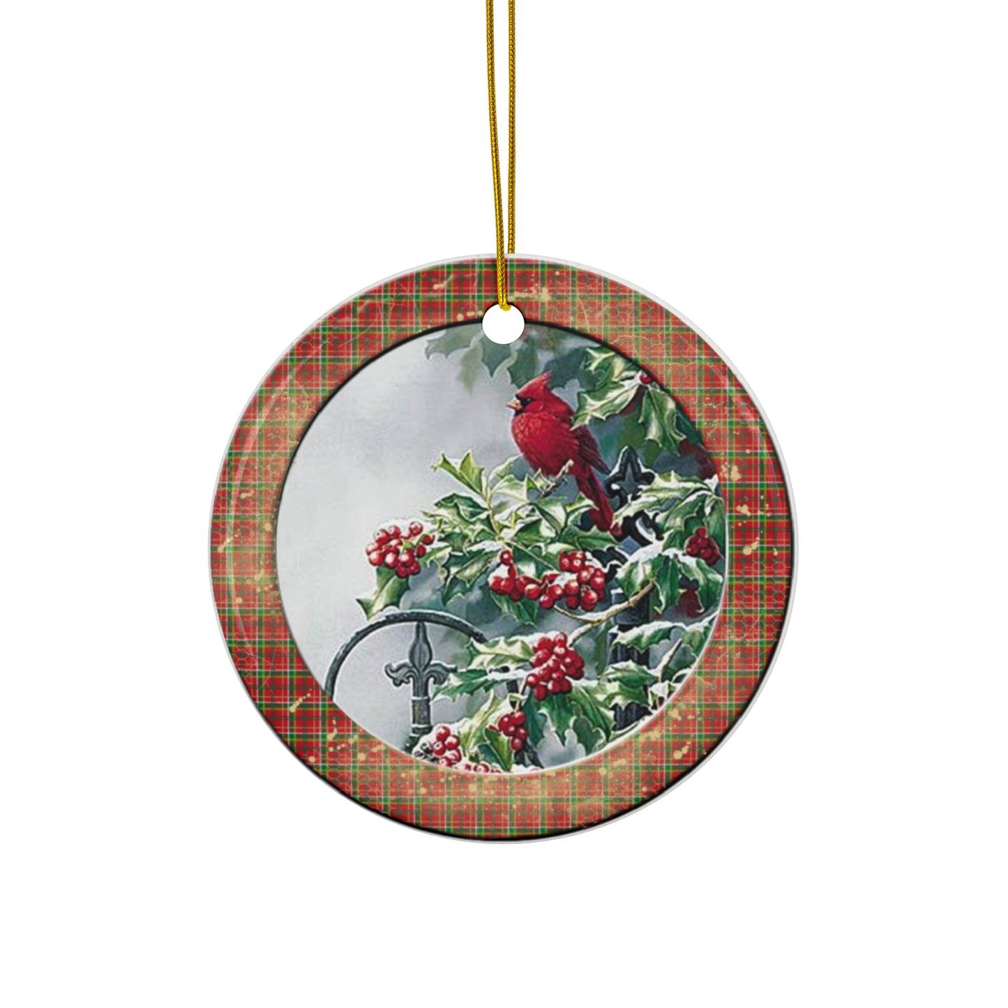 Cardinal Ceramic Disc Ornament        Item #8168899