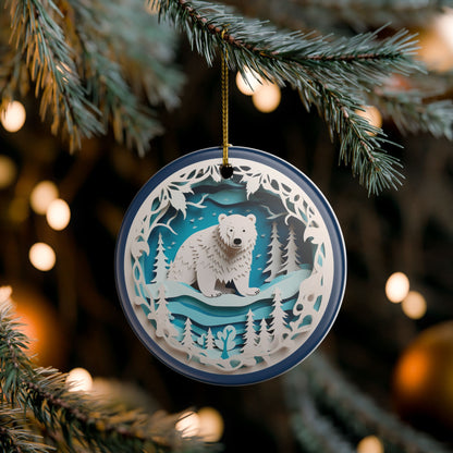 Polar Bear Winter Wonderland Ceramic Ornament   Item #537526