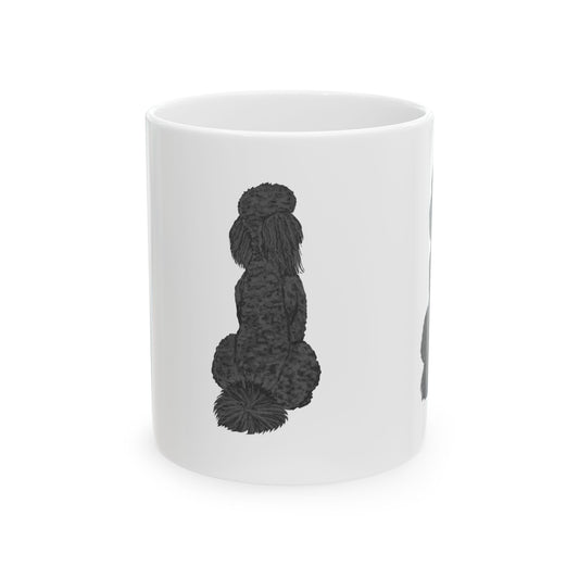Poodle Silhouette Ceramic Mug — Black Dog Coffee Cup 11oz   Item #578519