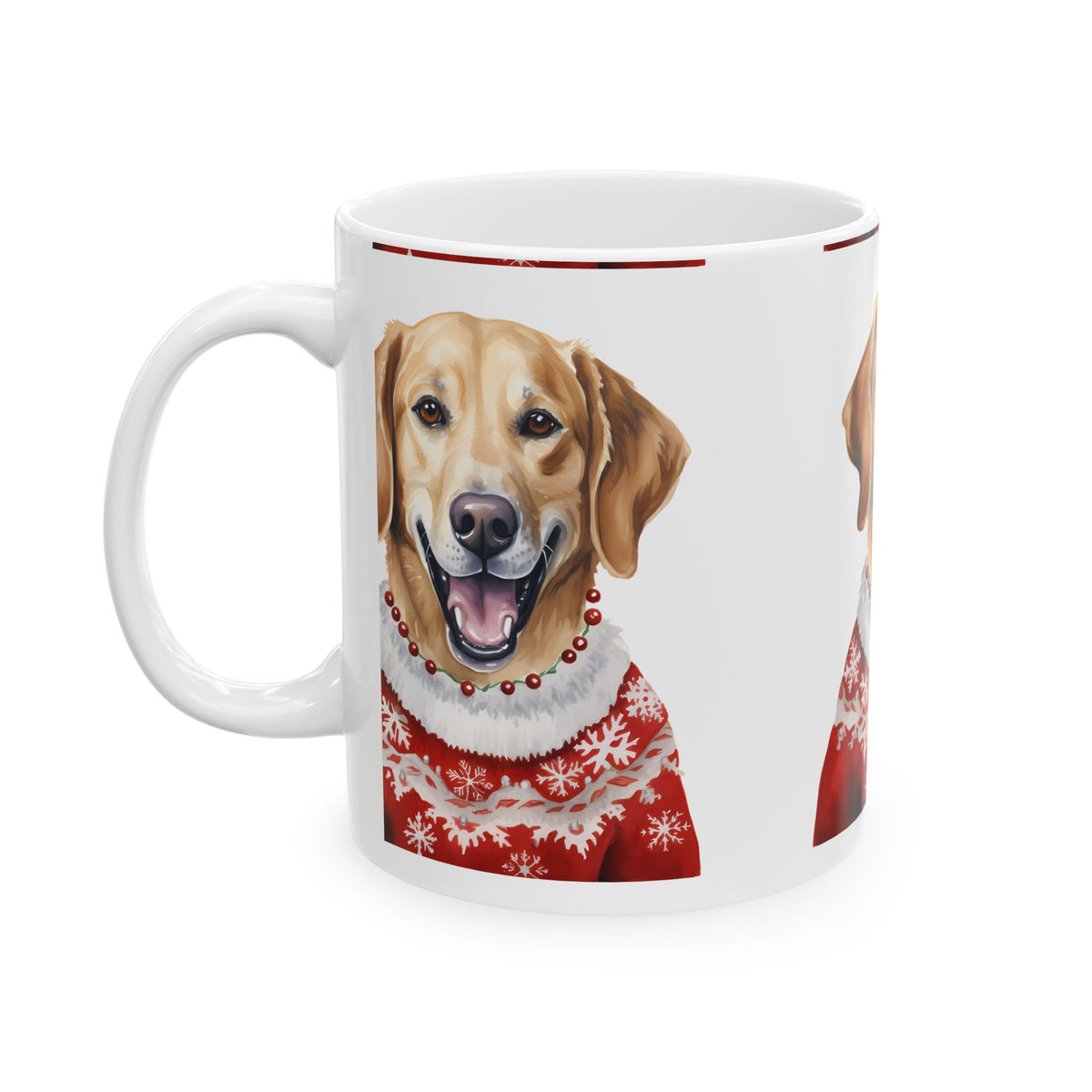 Golden Retriever Holiday Mug — Festive Dog Christmas Coffee Cup 11oz   Item #980262