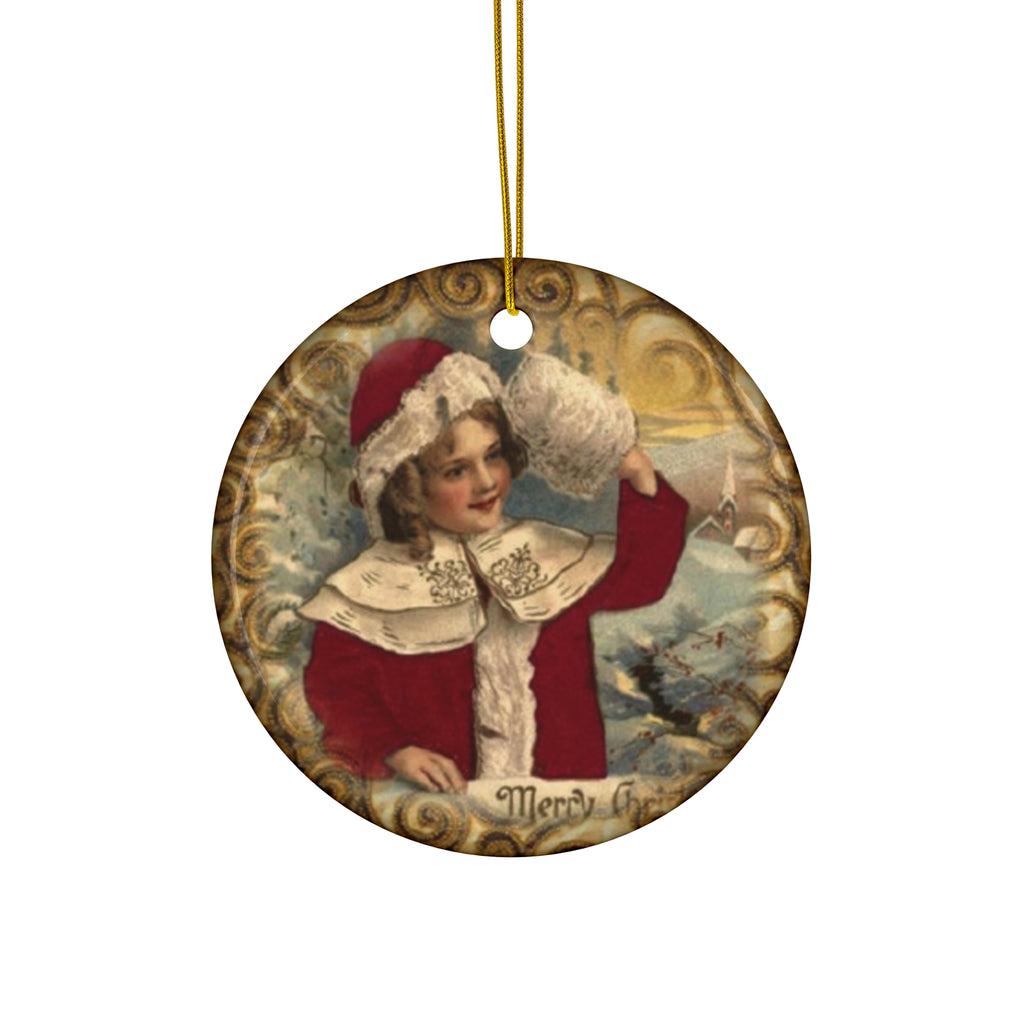 Christmas Child Ceramic Disc Ornament      Item #2945841 - Buckshot's Bargain Barn