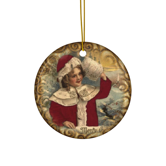 Christmas Child Ceramic Disc Ornament      Item #2945841