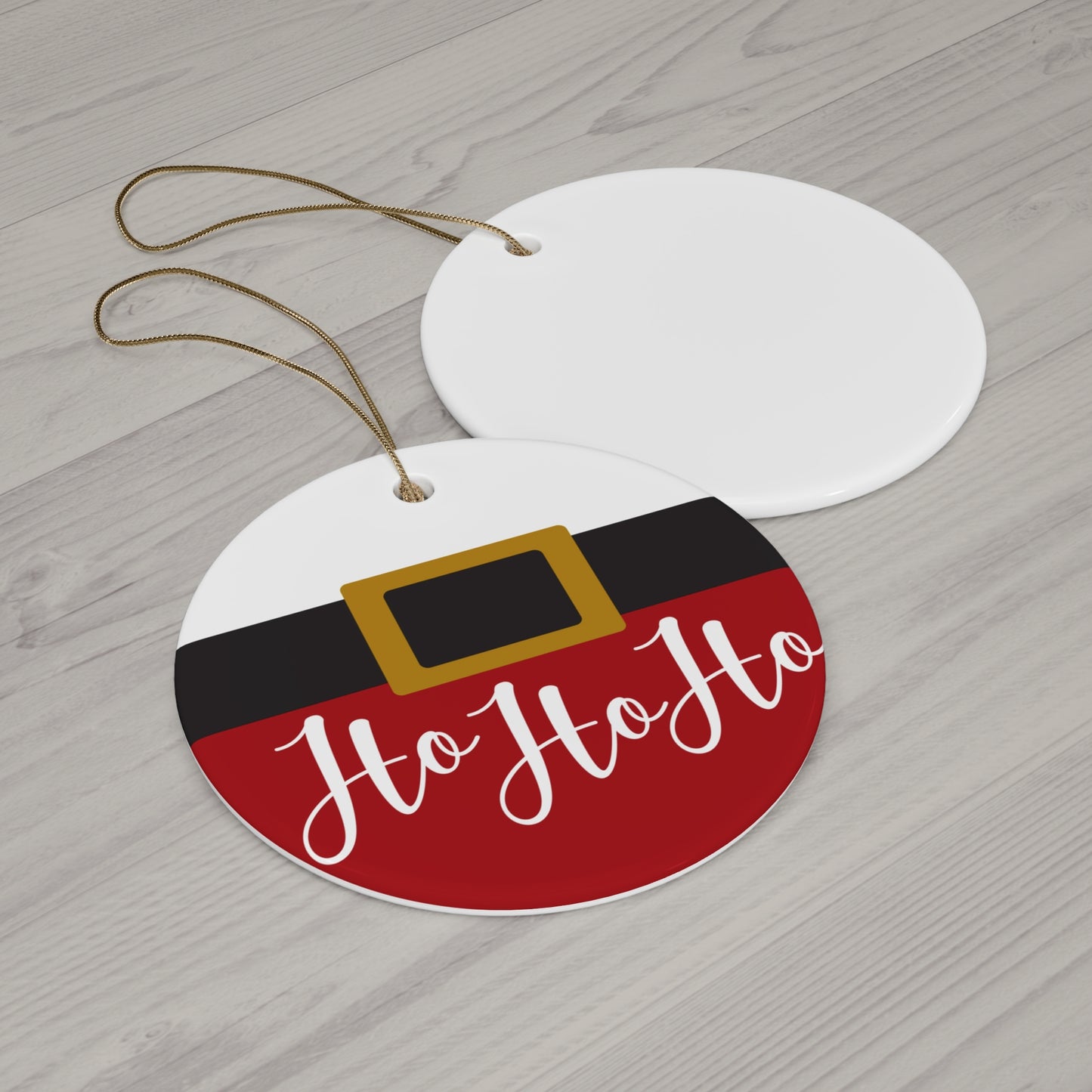 Ho Ho Ho Ceramic Disc Ornament      Item #4781491