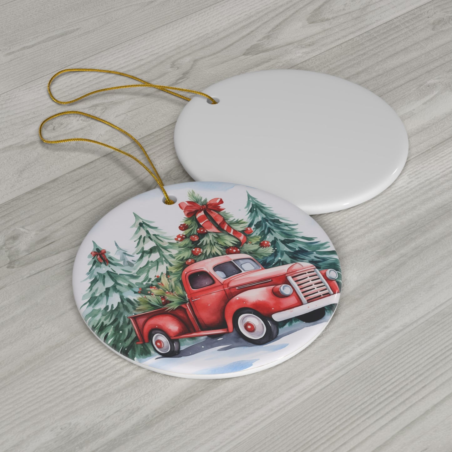 Ceramic Ornament - Red Truck     Item #7021409