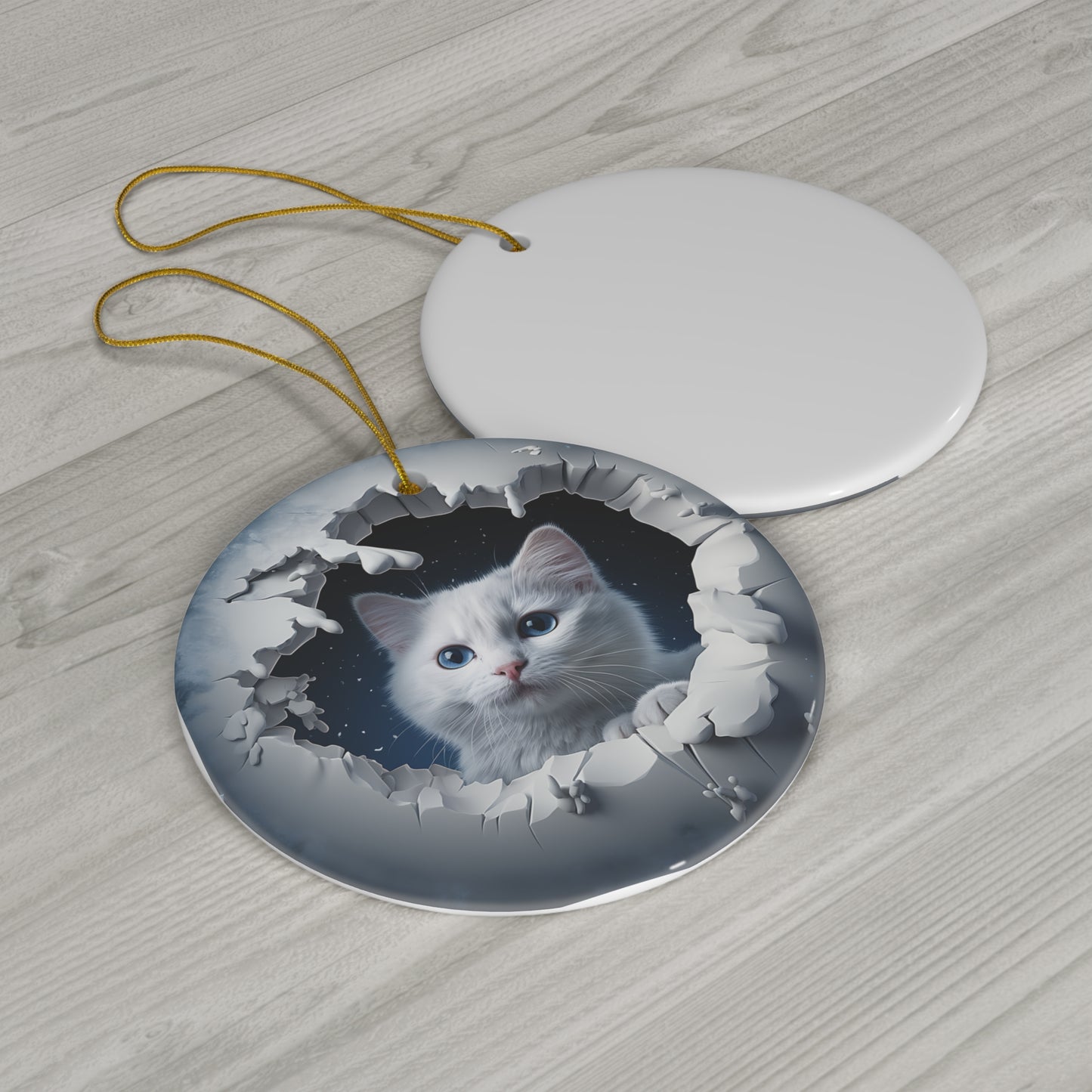 CAT 3D EFFECT CERAMIC ORNAMENT         Item #2380116