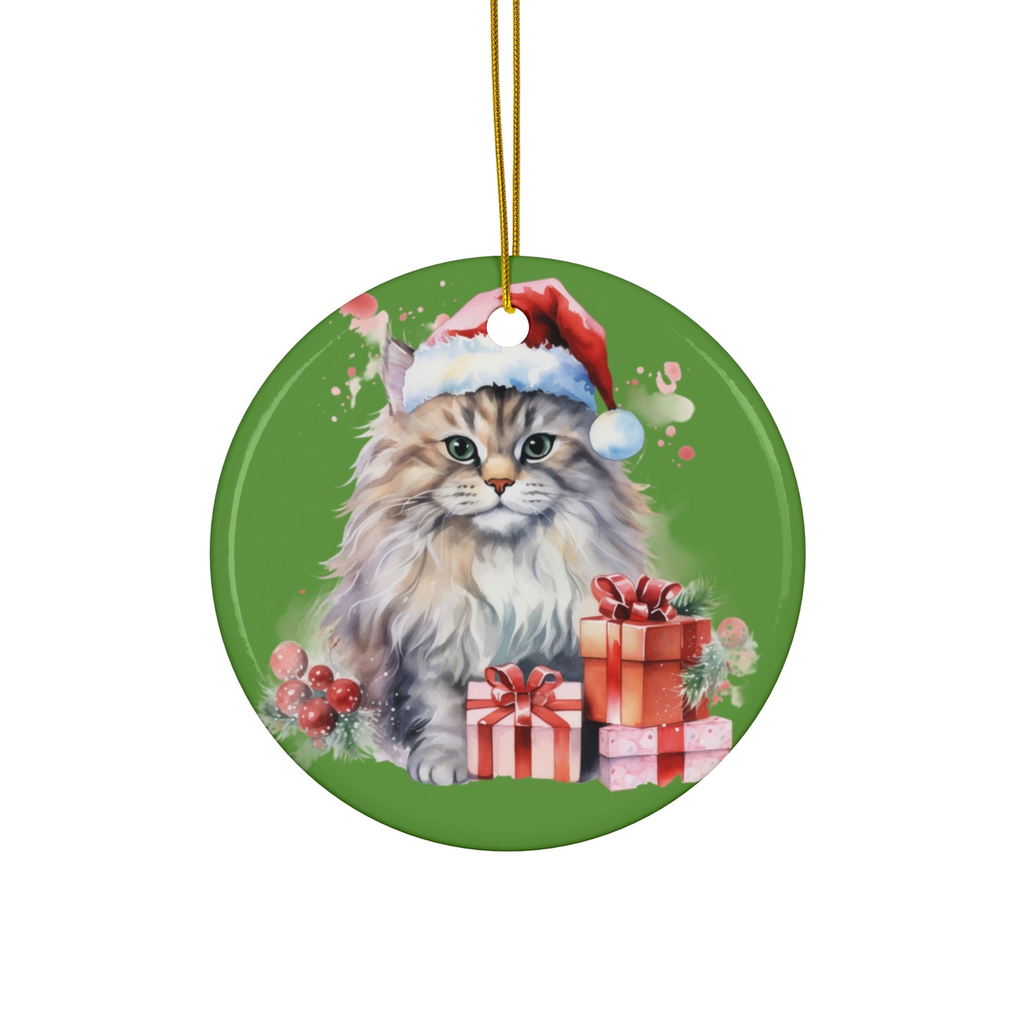 Ceramic Ornament - Christmas Cat      Item #8475552