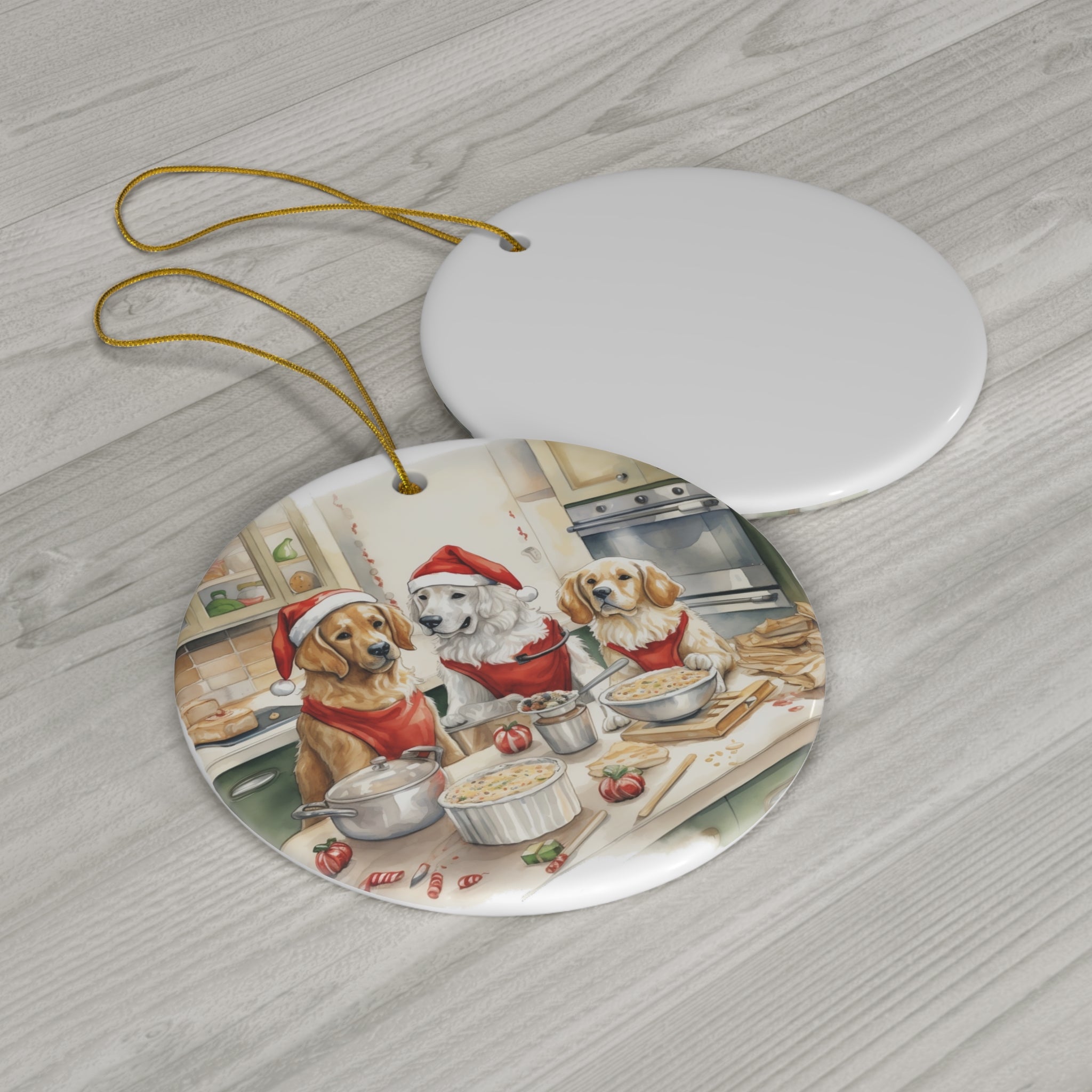 Christmas Dog Ceramic Disc Ornament               Item #3851421