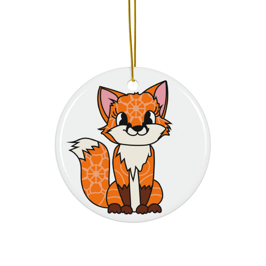 Fox Ceramic Disc Ornament        Item #1952718