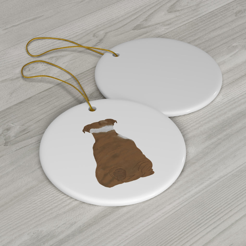 Dog Ceramic Disc Ornament          Item #6007185