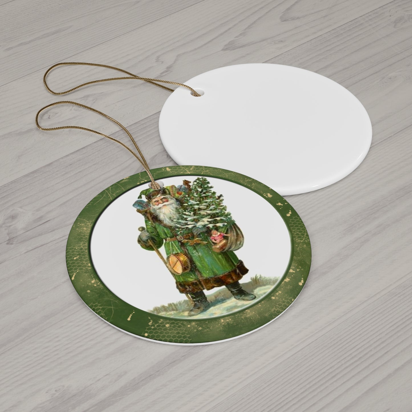 Santa Ceramic Disc Ornament            Item #7646884