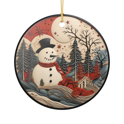 Snowman Winter Wonderland Ceramic Ornament   Item #132721