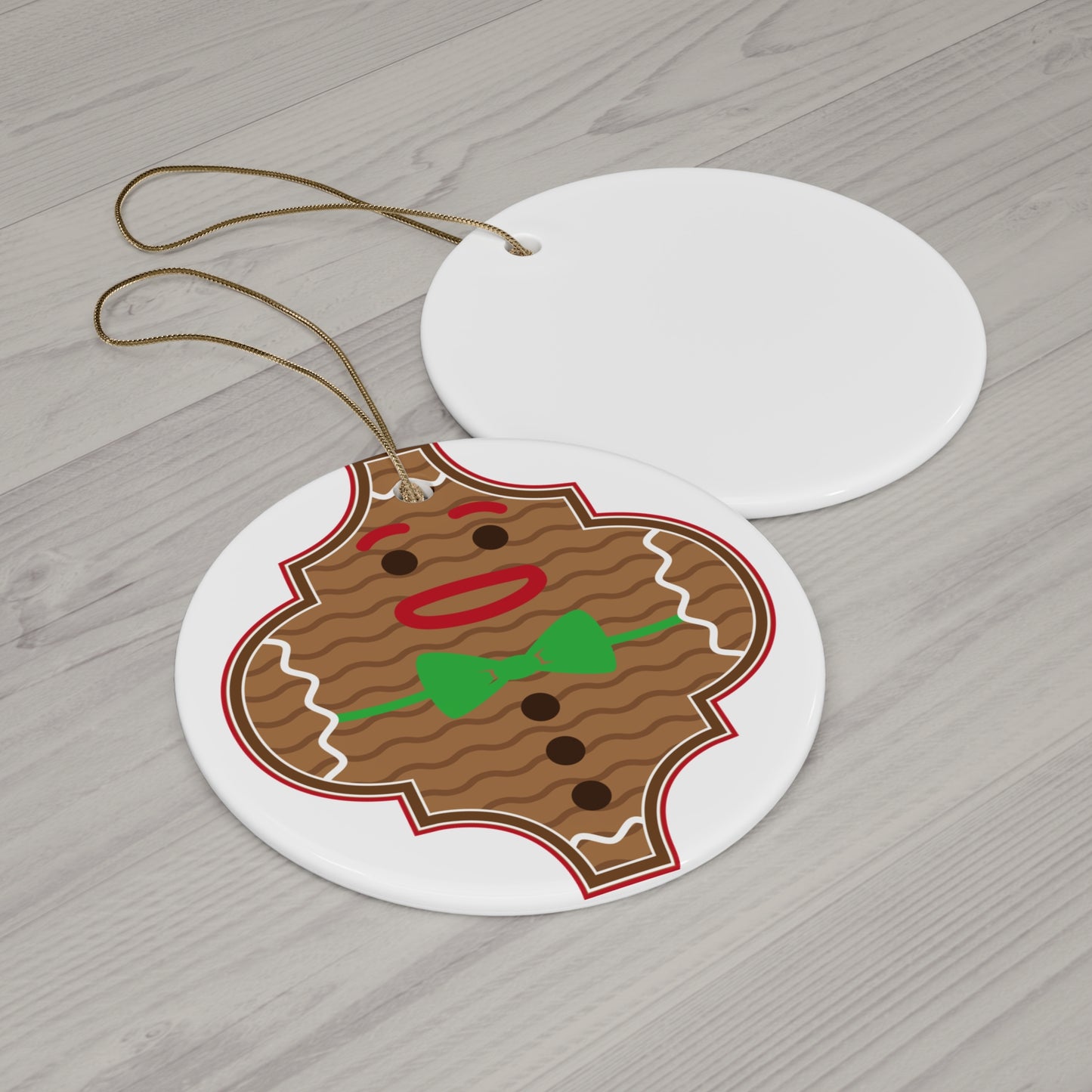 Gingerbread Man Ceramic Disc Ornament       Item #9312072