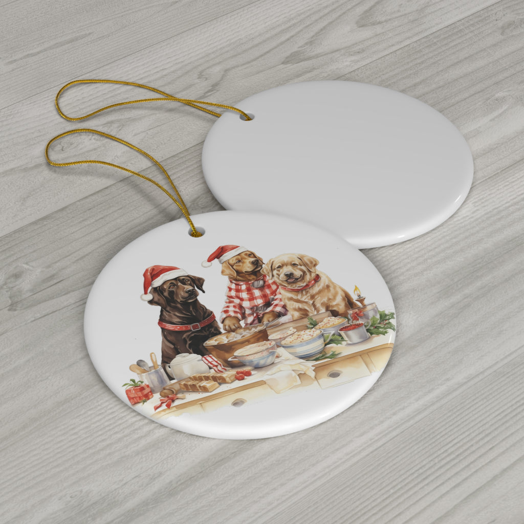 Christmas Dog Ceramic Disc Ornament             Item #5822913