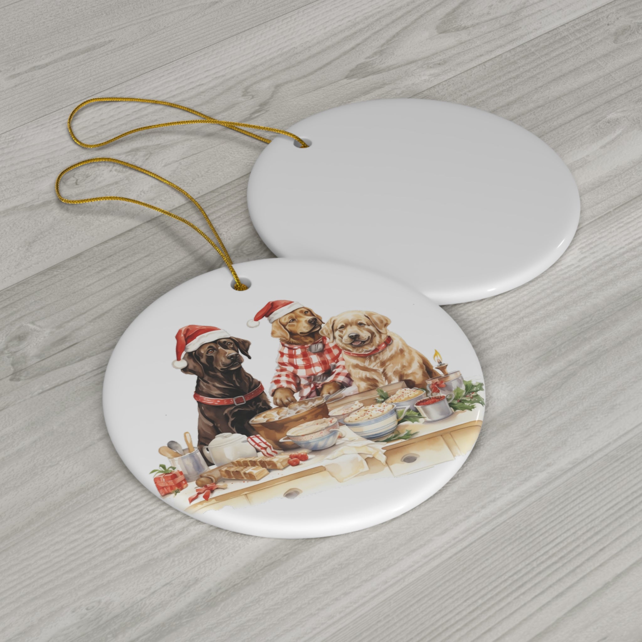Christmas Dog Ceramic Disc Ornament             Item #5822913