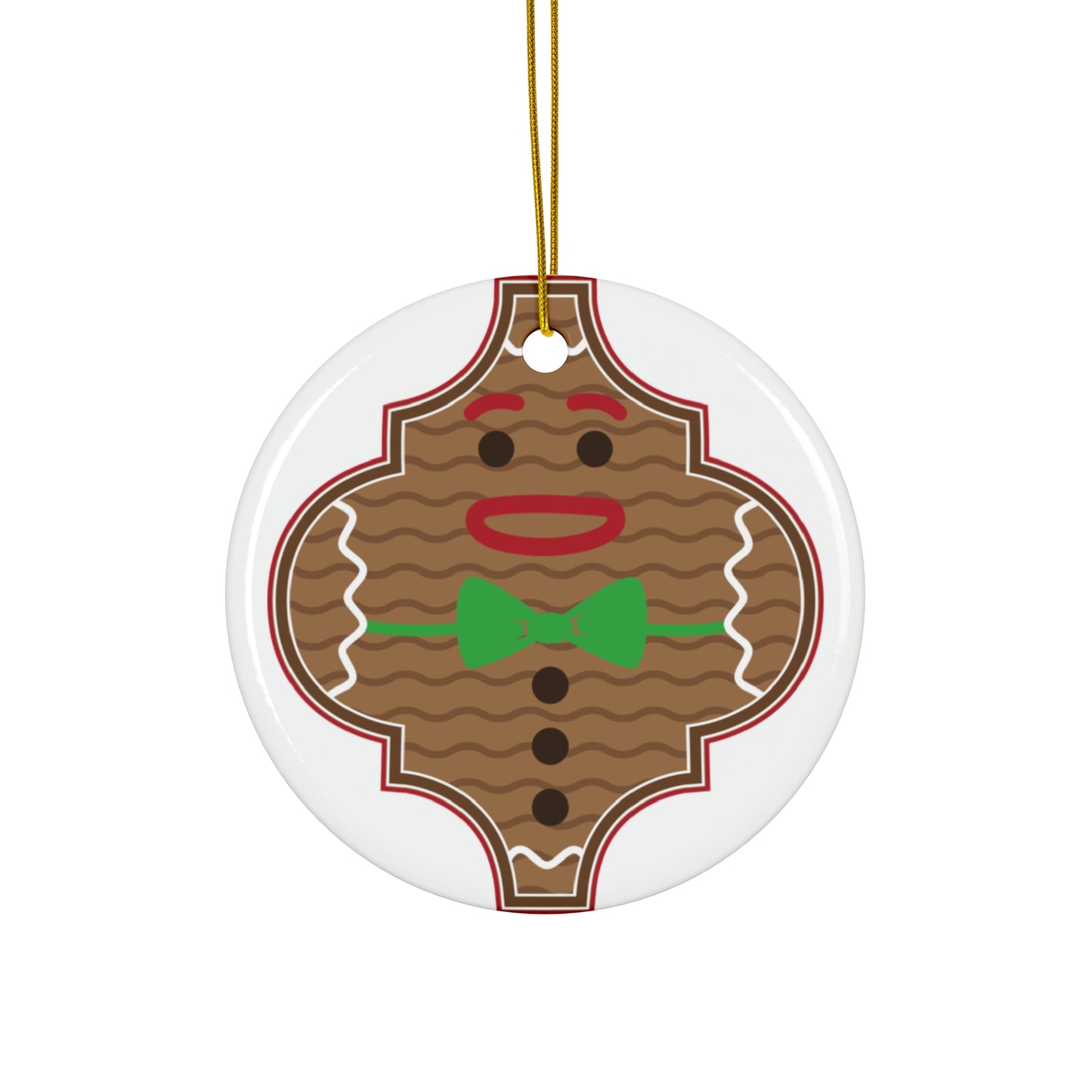 Gingerbread Man Ceramic Disc Ornament       Item #9312072