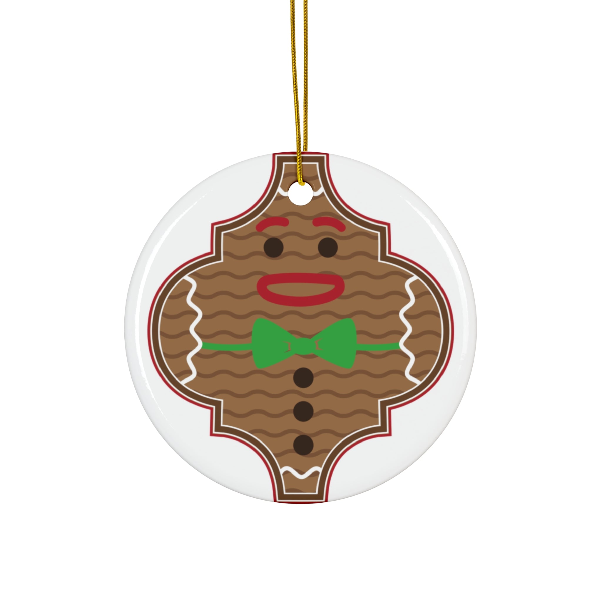 Gingerbread Man Ceramic Disc Ornament       Item #9312072