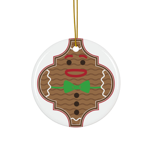 Gingerbread Man Ceramic Disc Ornament       Item #9312072