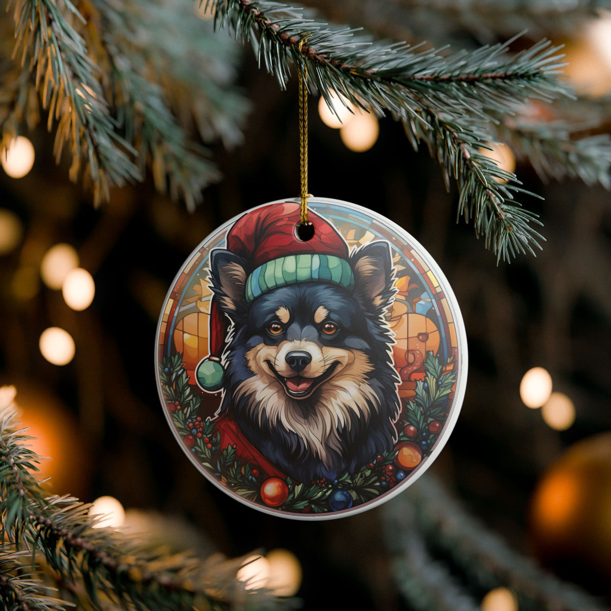 Schipperke Dog Christmas Ceramic Ornament Item #520494