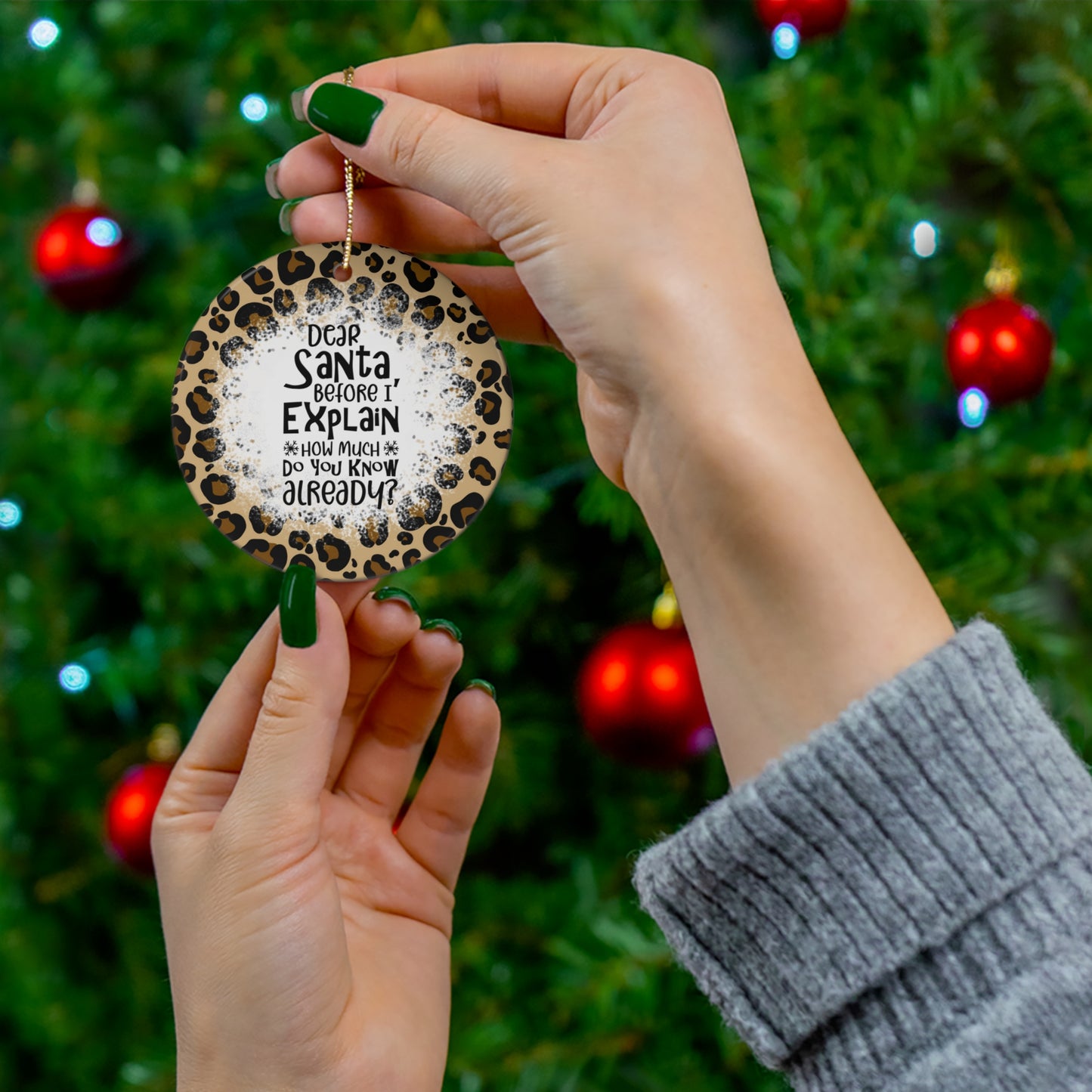 Dear Santa Before I Explain How Much Do You Know Already? Ceramic Disc Ornament         Item #89702