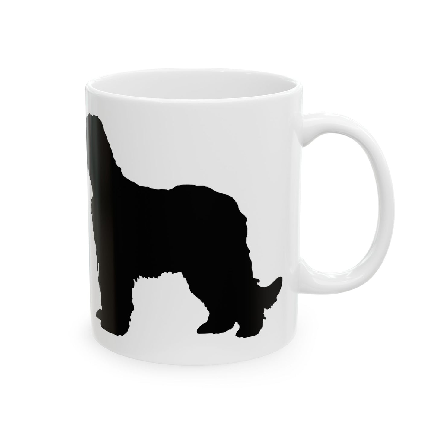 Black Dog Silhouette Ceramic Mug – Minimalist Pet Lover Coffee Cup 11oz   Item #527355