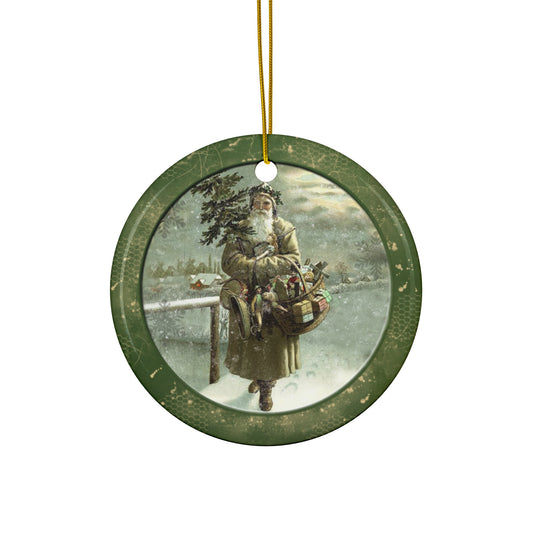 Santa Ceramic Disc Ornament    Item #4950435