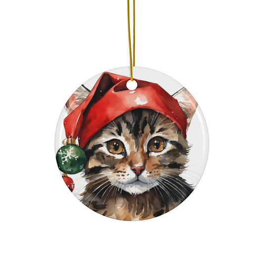 Ceramic Ornament - Christmas Cat     Item #5112631