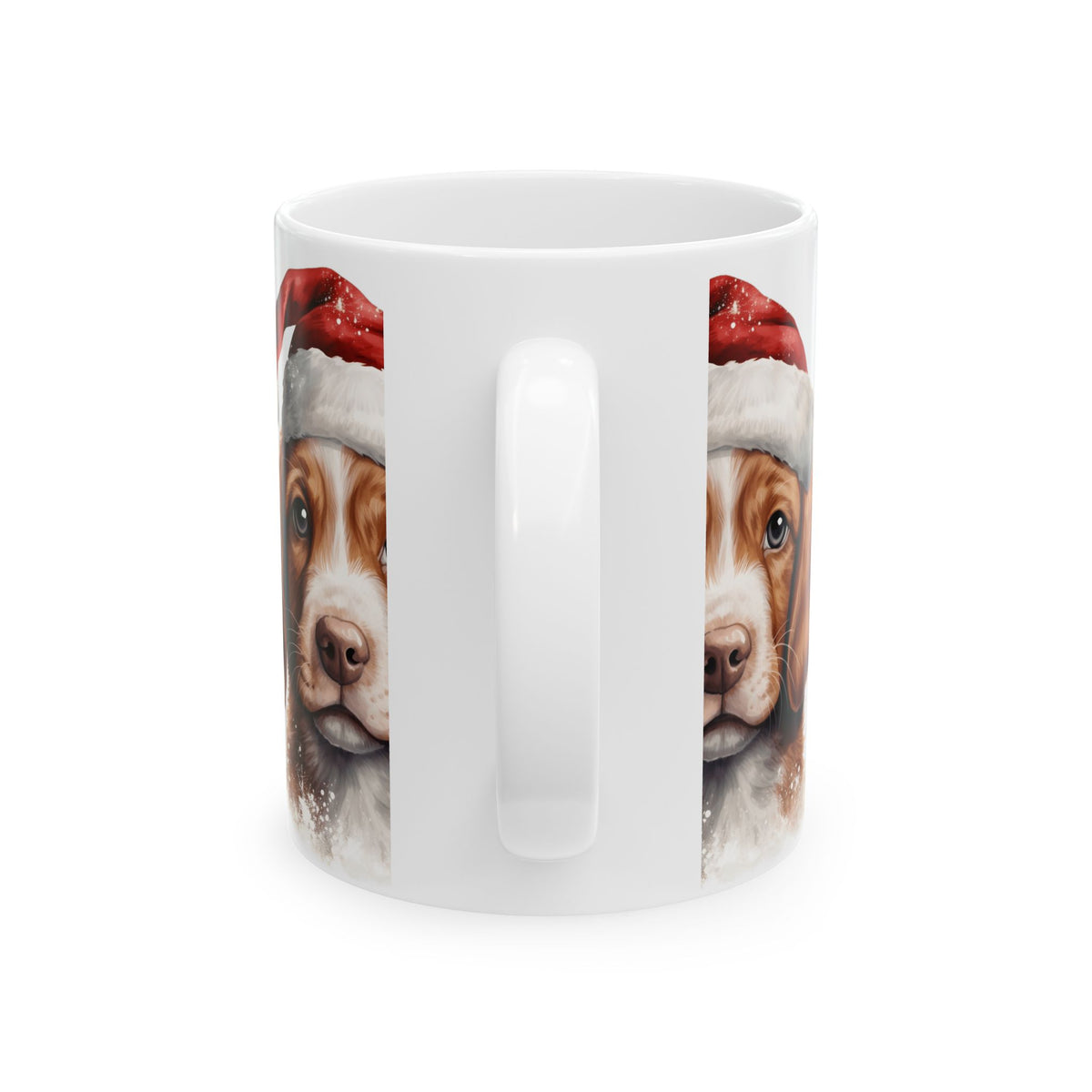 Christmas Puppy Ceramic Mug – Cute Dog in Santa Hat 11oz  Item #195242