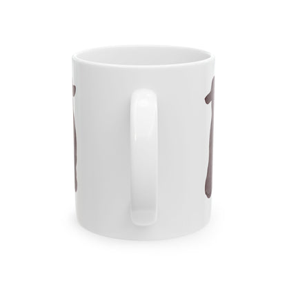 Dog Silhouette Mug – Back View Ceramic Coffee Cup 11oz    Item #1638