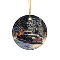 Holly Night Truck Ceramic Ornament           Item #149761 - Buckshot's Bargain Barn