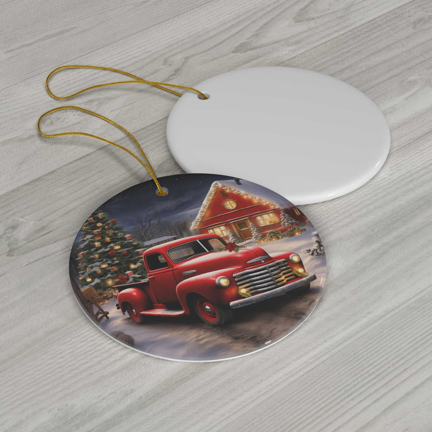 Ceramic Ornament - Country Christmas Truck    Item #9454387